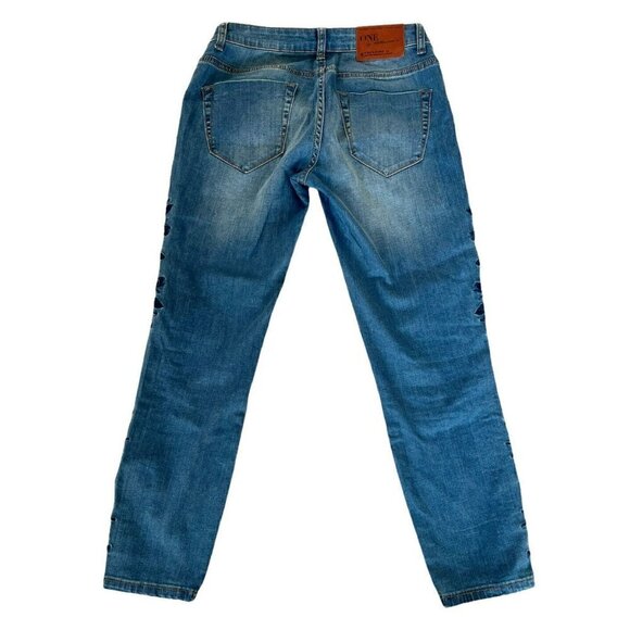 One Teaspoon Blue Muse Floral Embroidered Lola Awesome Baggie Jeans - Picture 3 of 10